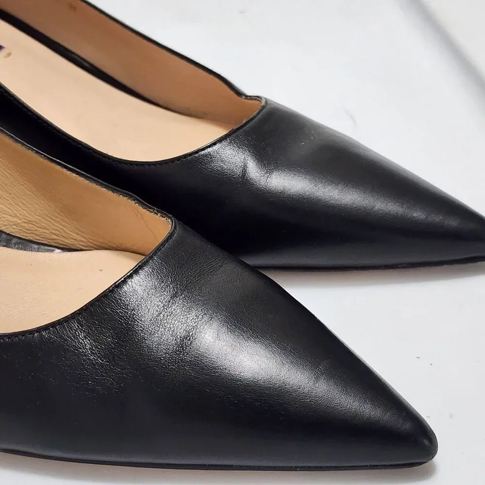 Stuart Weitzman Carole 50 pumps Black Leather Translucent Block Heel Size 11N